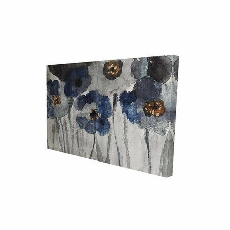 FONDO 12 x 18 in. Blue Blurry Flowers-Print on Canvas FO2783972